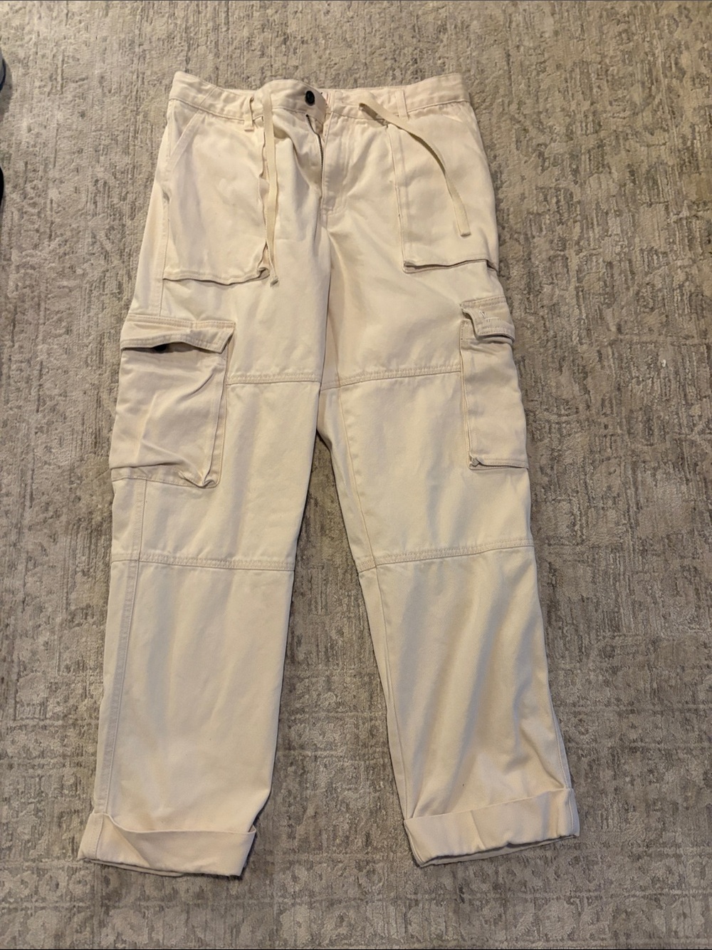 Women’s Cargo Pants in Cream - Lightweight Utility Style